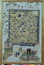 Die Himmelfahrt Mohammeds, aus dem Khamsa von Elyas Nezami (1140-1209) 1504